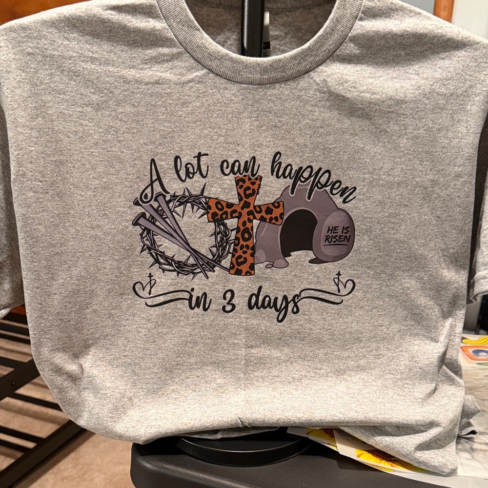 Gildan Gray Graphic Tee "A Lot Can Happen in 3 Days"